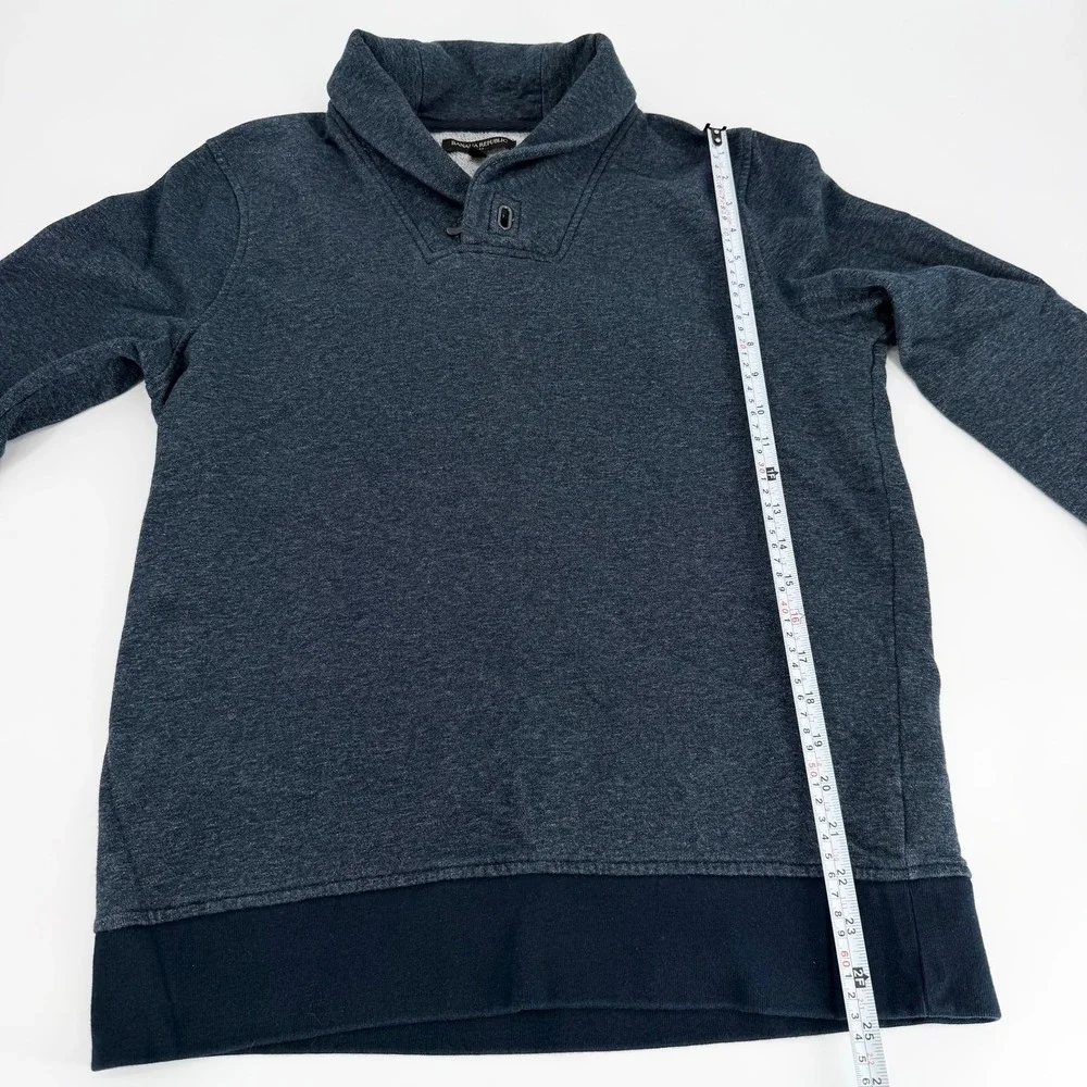 Banana Republic Men's M Blue Shawl Collar Pullover Sweatshirt Sweater Fall
